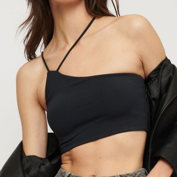Dynamite - Asymmetrical Mini Tube Top - Black - Picture 1 of 3
